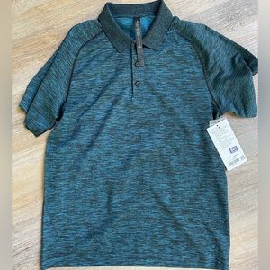 Men Lululemon Metal Tech Polo Blue sz L